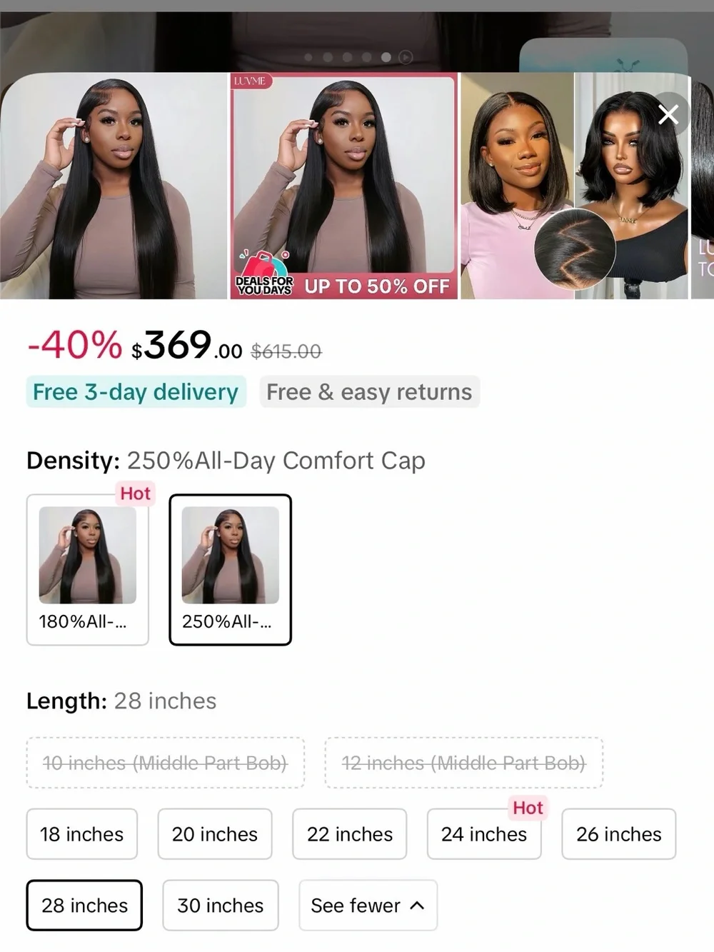 LUVME HAIR Sleek Straight Long Women’s Hair - Black